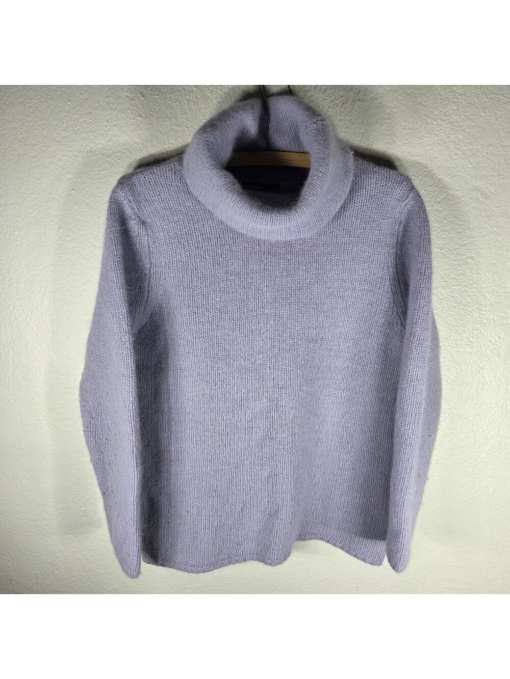 Valerie Stevens Lilac Lambswool Angora Rabbit Hair Blend M Turtleneck Sweater